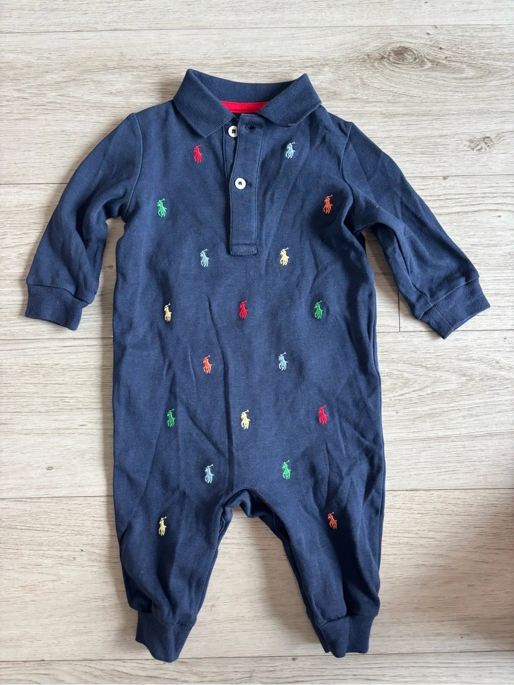Ralph Lauren Polo Pony Soft Cotton Polo Coverall Size 6 months